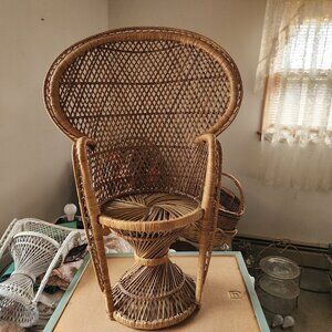 Vintage Boho  Wicker Doll/Plant Stand Chair